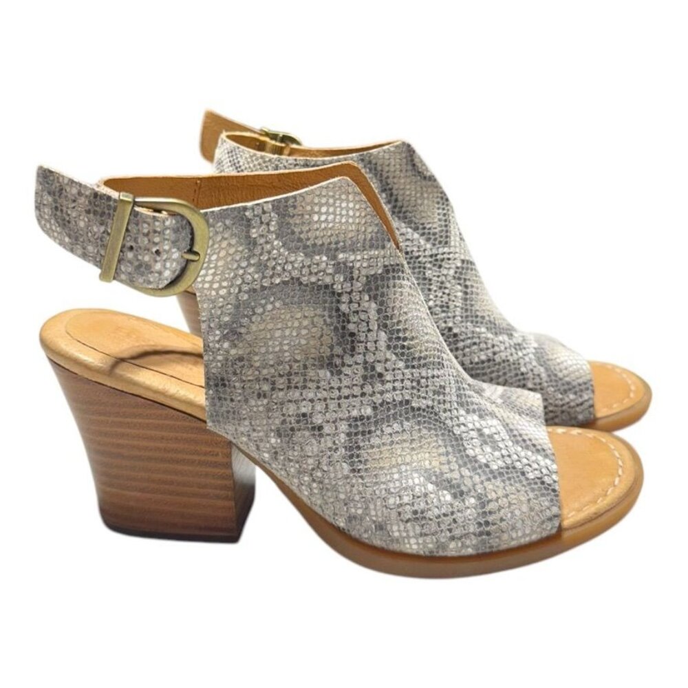 Born Snakeskin Print Open Toe Sandals Size 8M